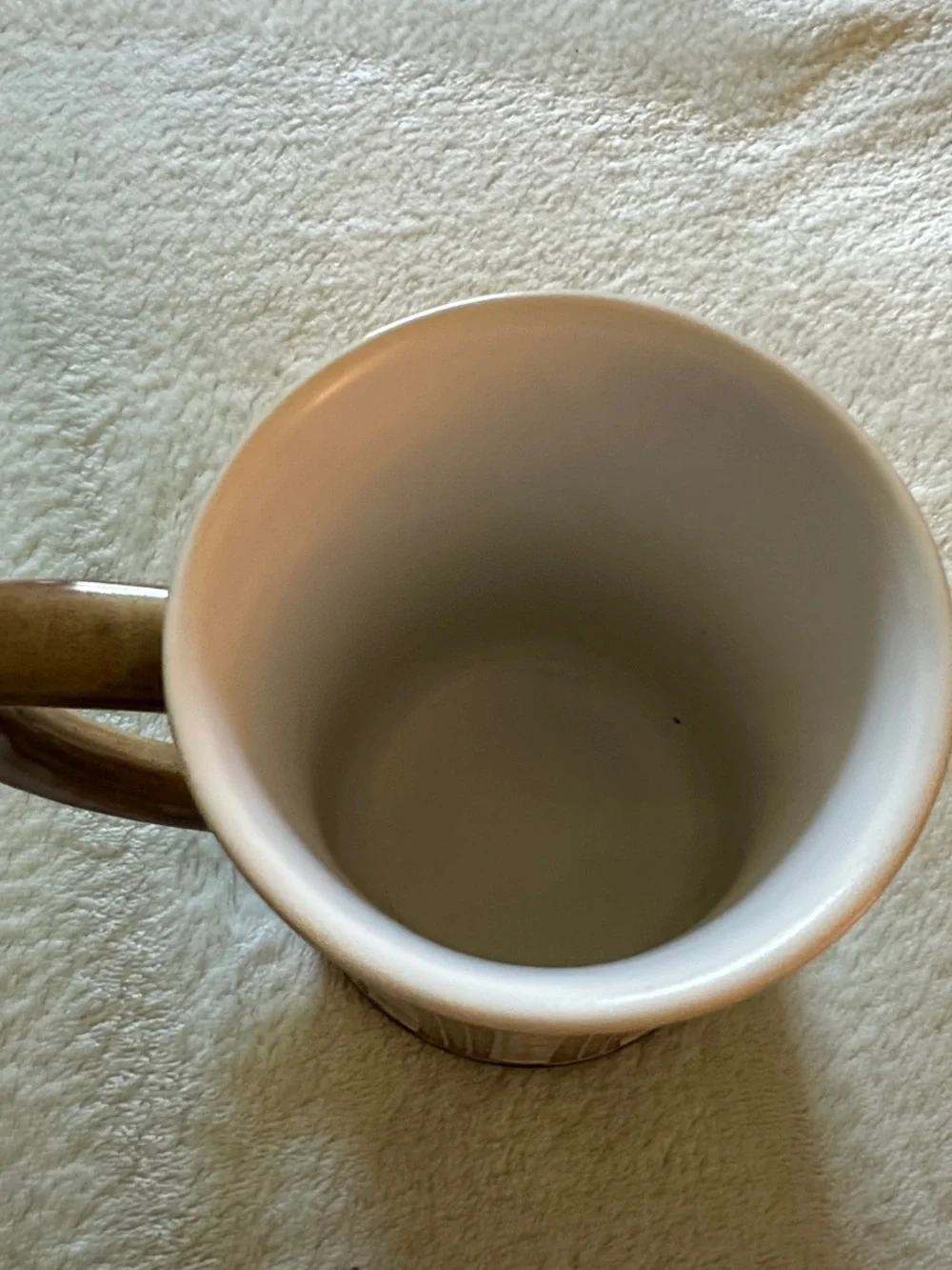 NWOT Vintage Brown & Cream Striped Ceramic Mug